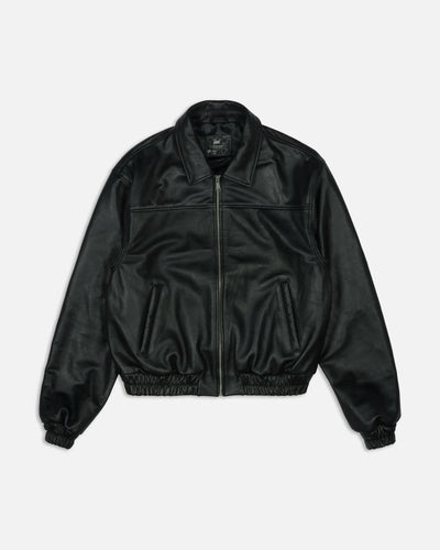 Patta Leather Bomber Jacket (Black) Patta