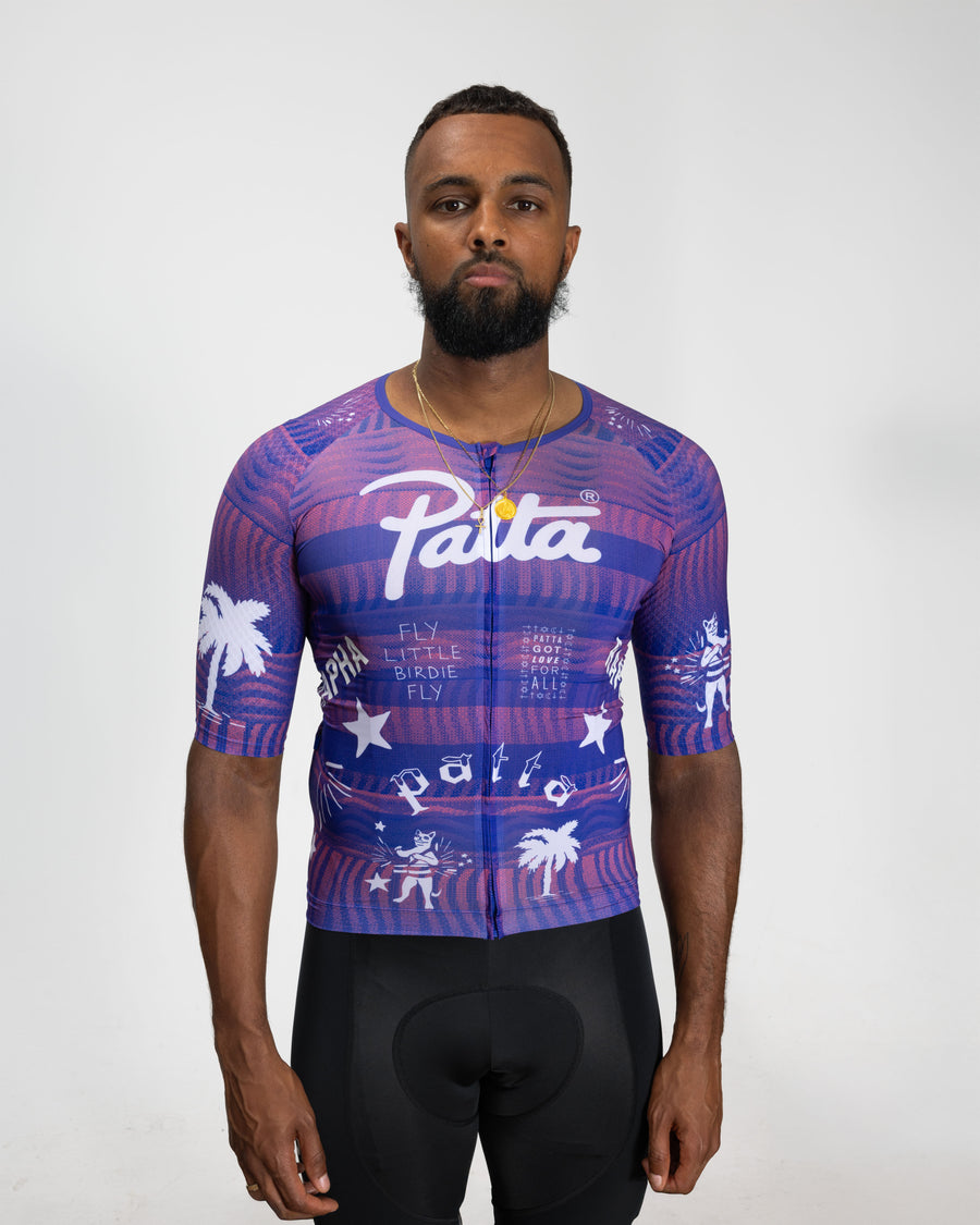 Patta x Rapha Men's Pro Team Aero Jersey (Flamingo Pink/Royal Blue)