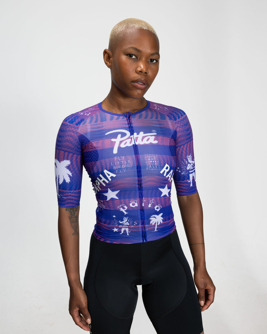 Patta x Rapha Women's Pro Team Aero Jersey (Flamingo Pink/Royal Blue)