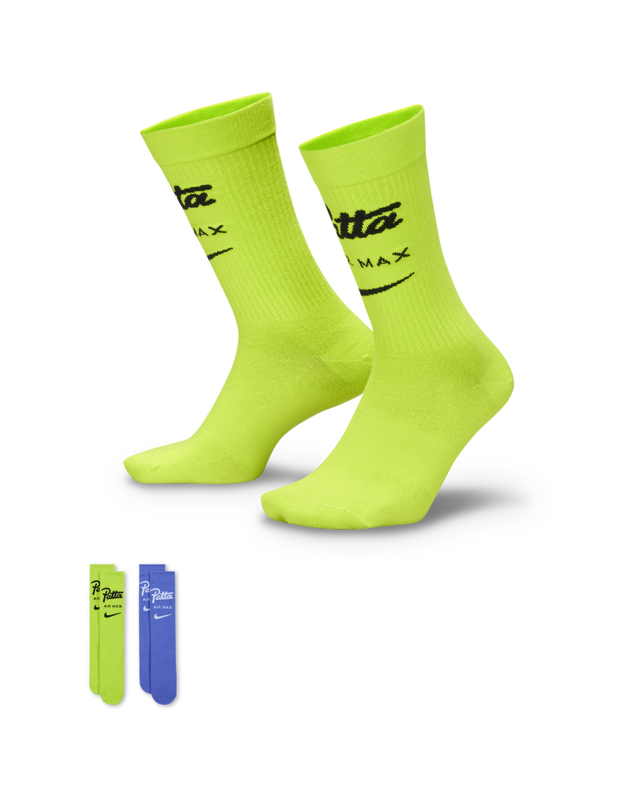 Patta x Nike Crew Socks 2-pack (Cyber/Sapphire)