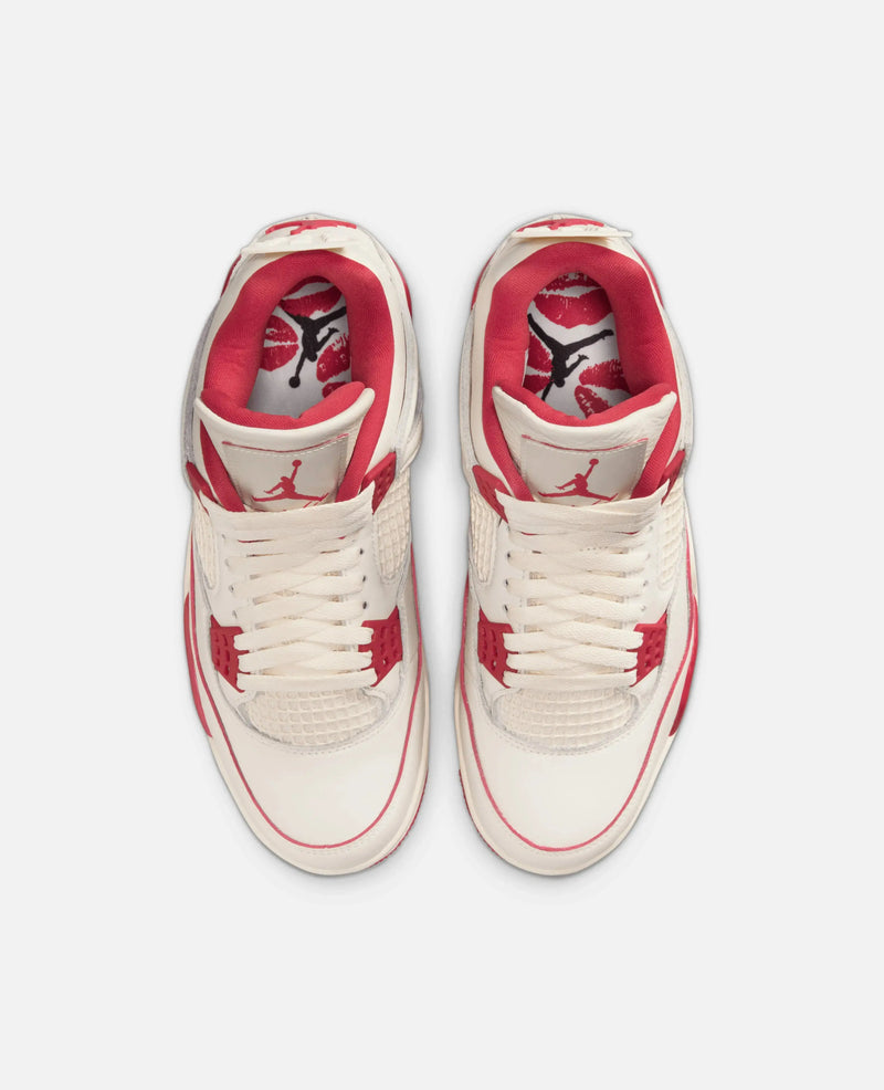 Air Jordan 4 Retro (WMNS) "Valentine's Day" (Pale Ivory/Sierra Red-Tough Red) Jordan