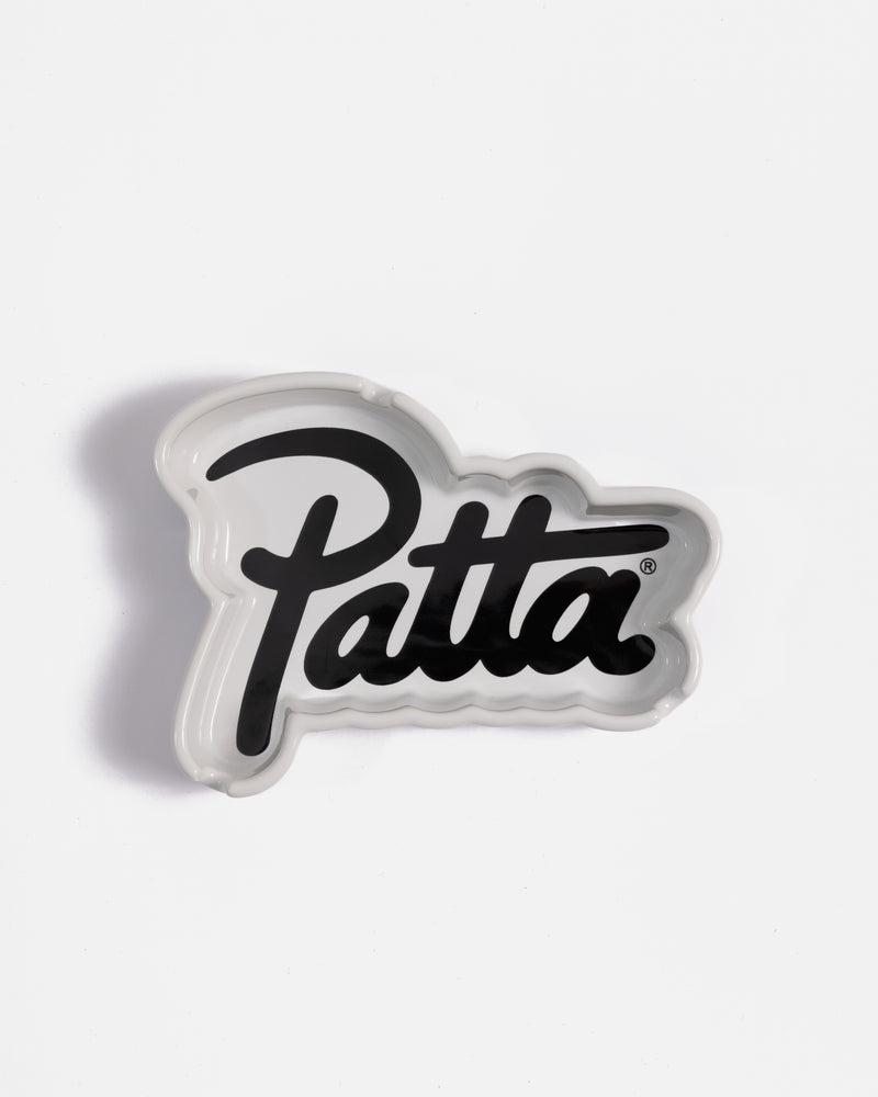 Patta Script Logo Shaped Ashtray (White/Black)