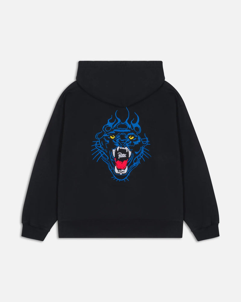 Patta Embroidered Fire Panther Hooded Sweater (Black) Patta