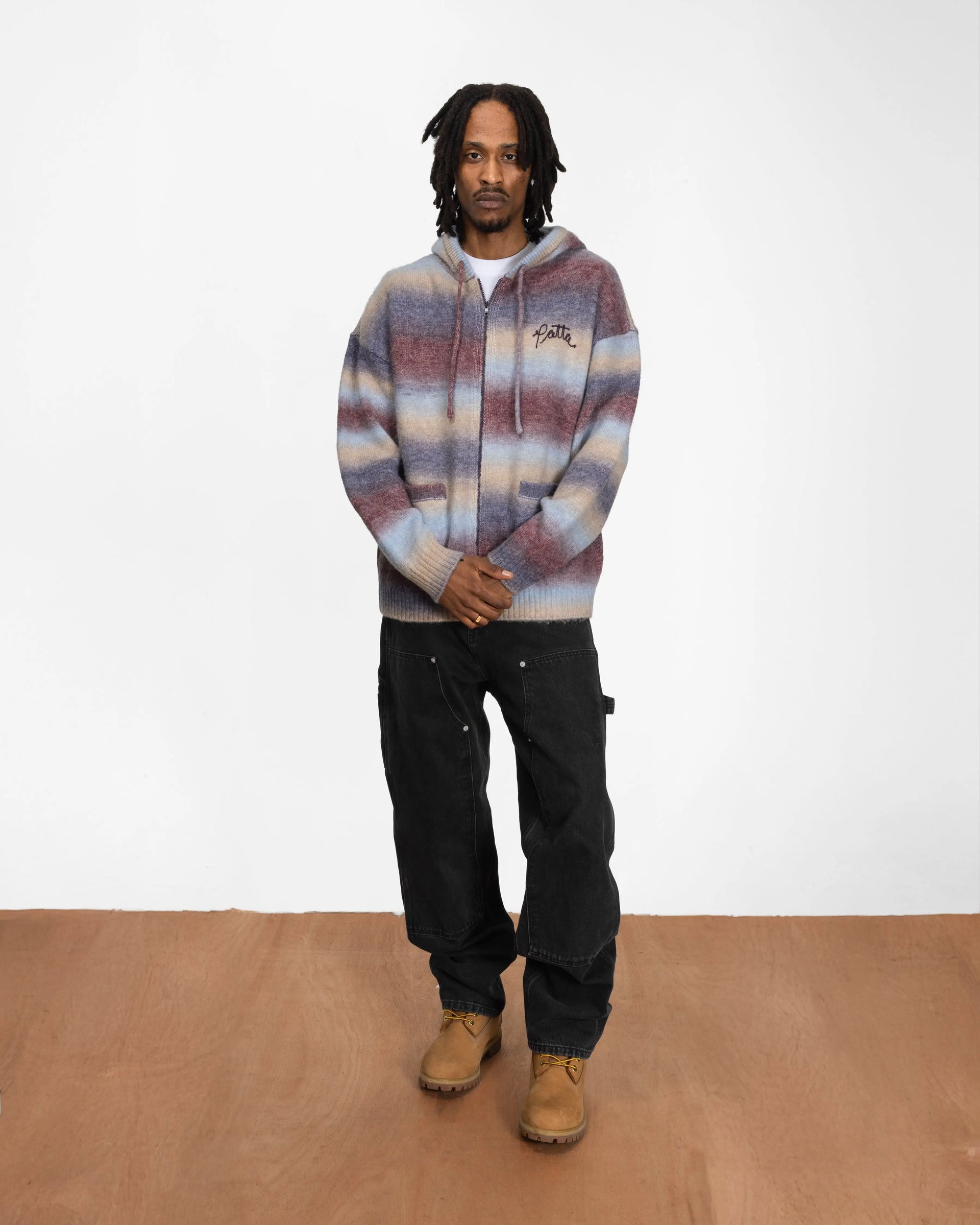 Patta Space Dye Knitted Hooded Sweater (Multi) Patta
