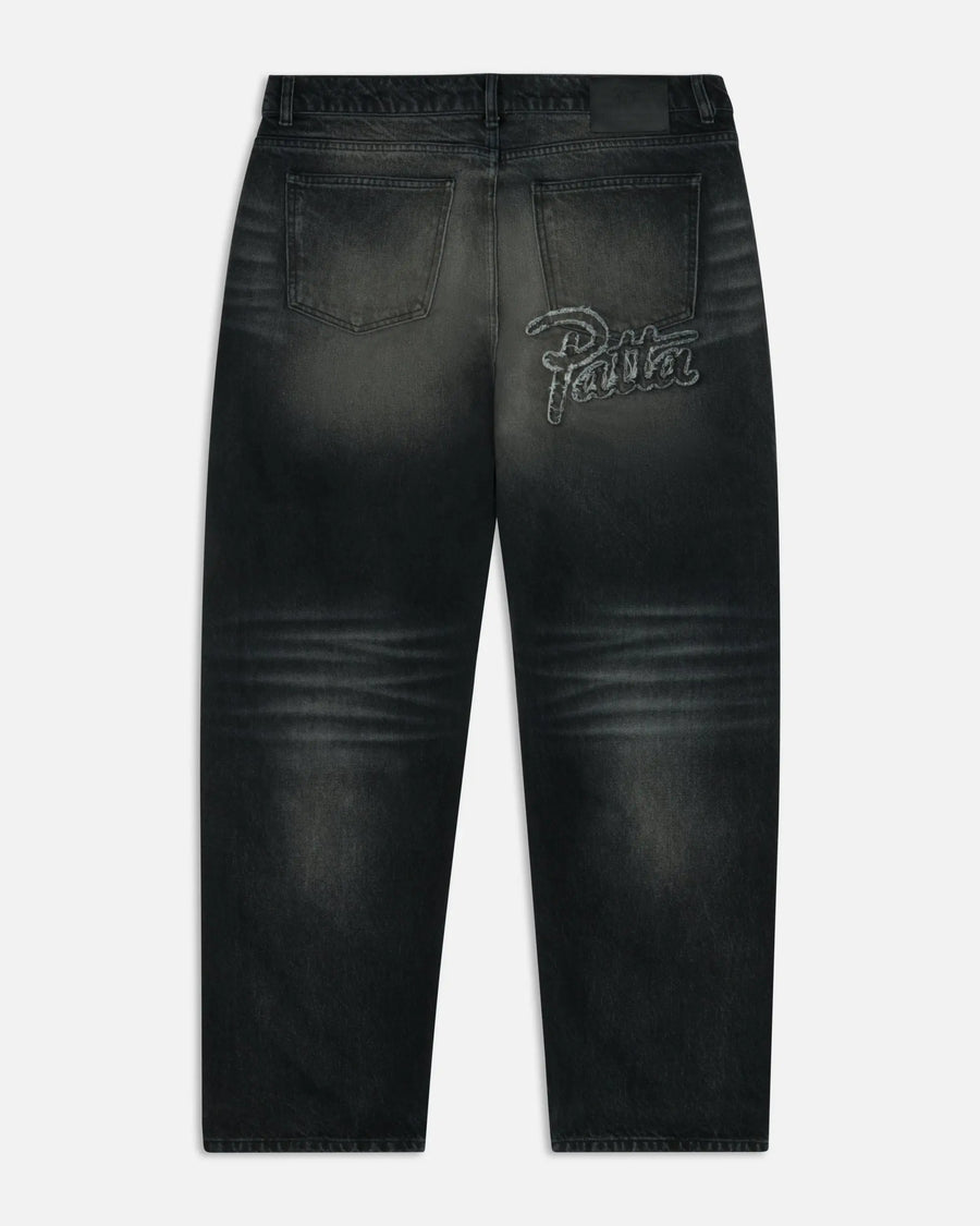 Patta Dark Dirty Whiskers Baggy Denim Pants (Black) Patta