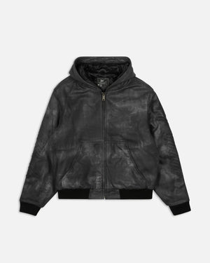 Patta Leather Bomber Jacket (Black) Patta