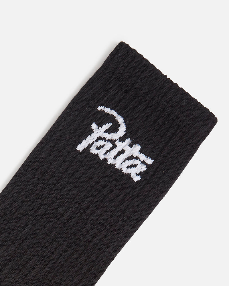 Patta Script Logo Sport Socks (2-Pack) (Black)
