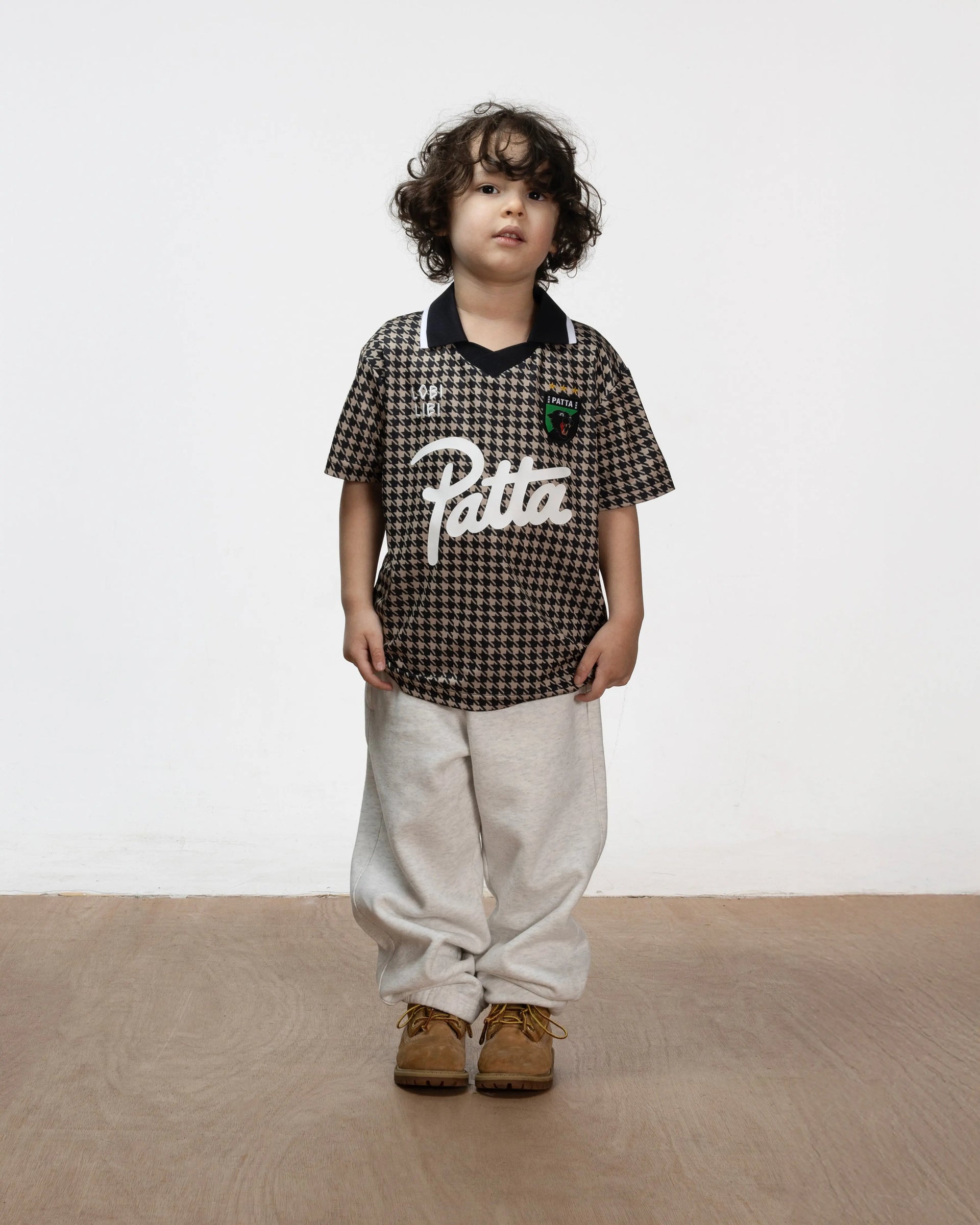 Patta Kids Houndstooth Football Jersey (Irish Cream) Patta