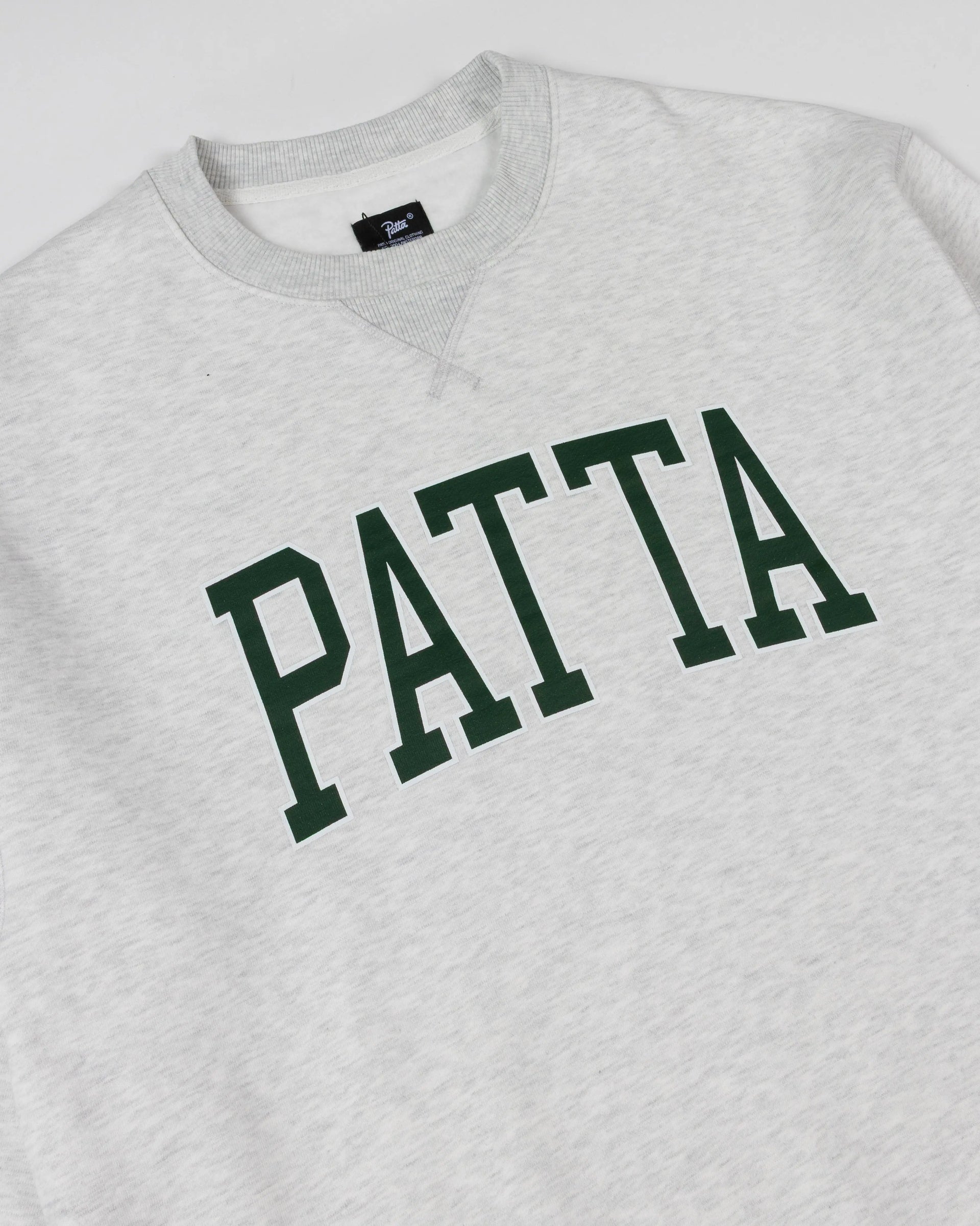Patta Arc Logo Crewneck Sweater (Light Melange Grey) Patta