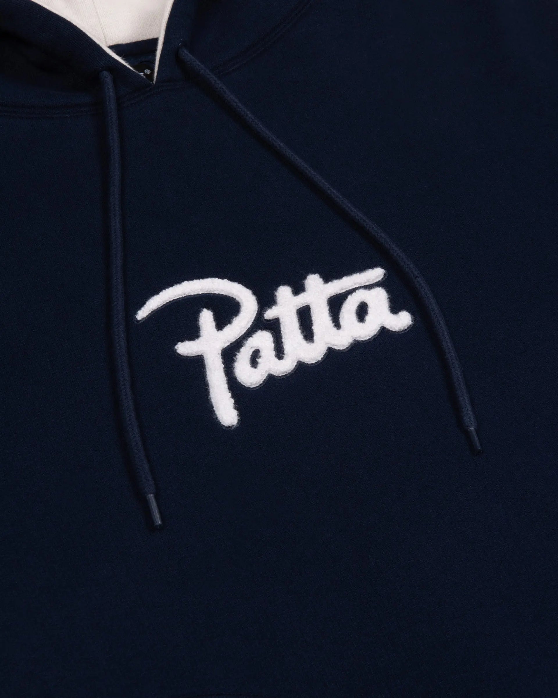Patta Chenille Logo Hooded Sweater (Black Iris) Patta