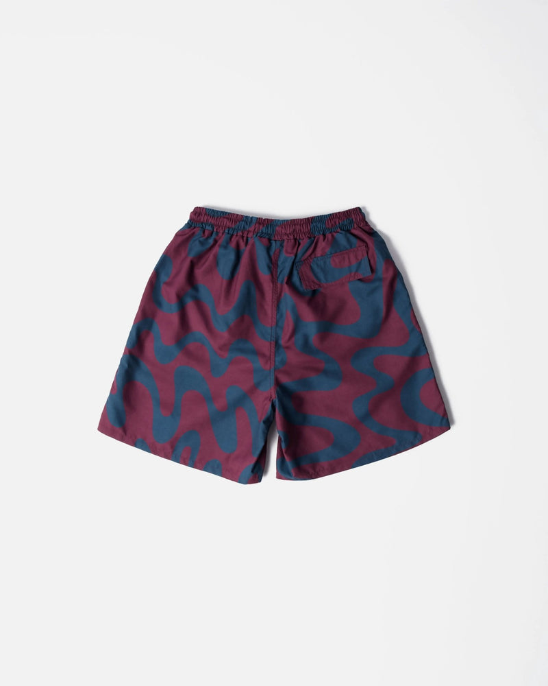 ByParra Splashed Swim Shorts (Burgundy) - Patta